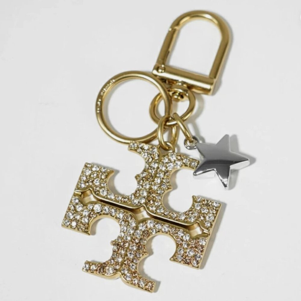 Tory Burch Kira Pave Star Logo Key Charm